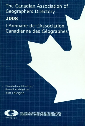 Canadian Association of Geographers Directory 2008