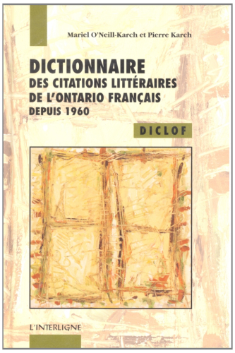 Dictionnaire citations litt. Ontario ... Collectif