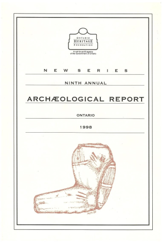 New Series 9th Annual Archaeological Report Ontario 1998