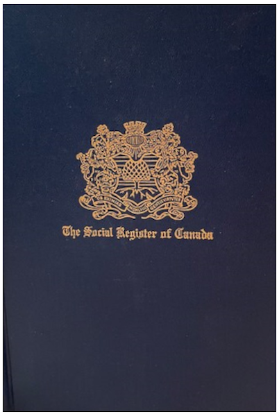 The Social Register of Canada - First Edition 1958